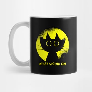 funny cat – Darkness the cat -  Night vision: on Mug